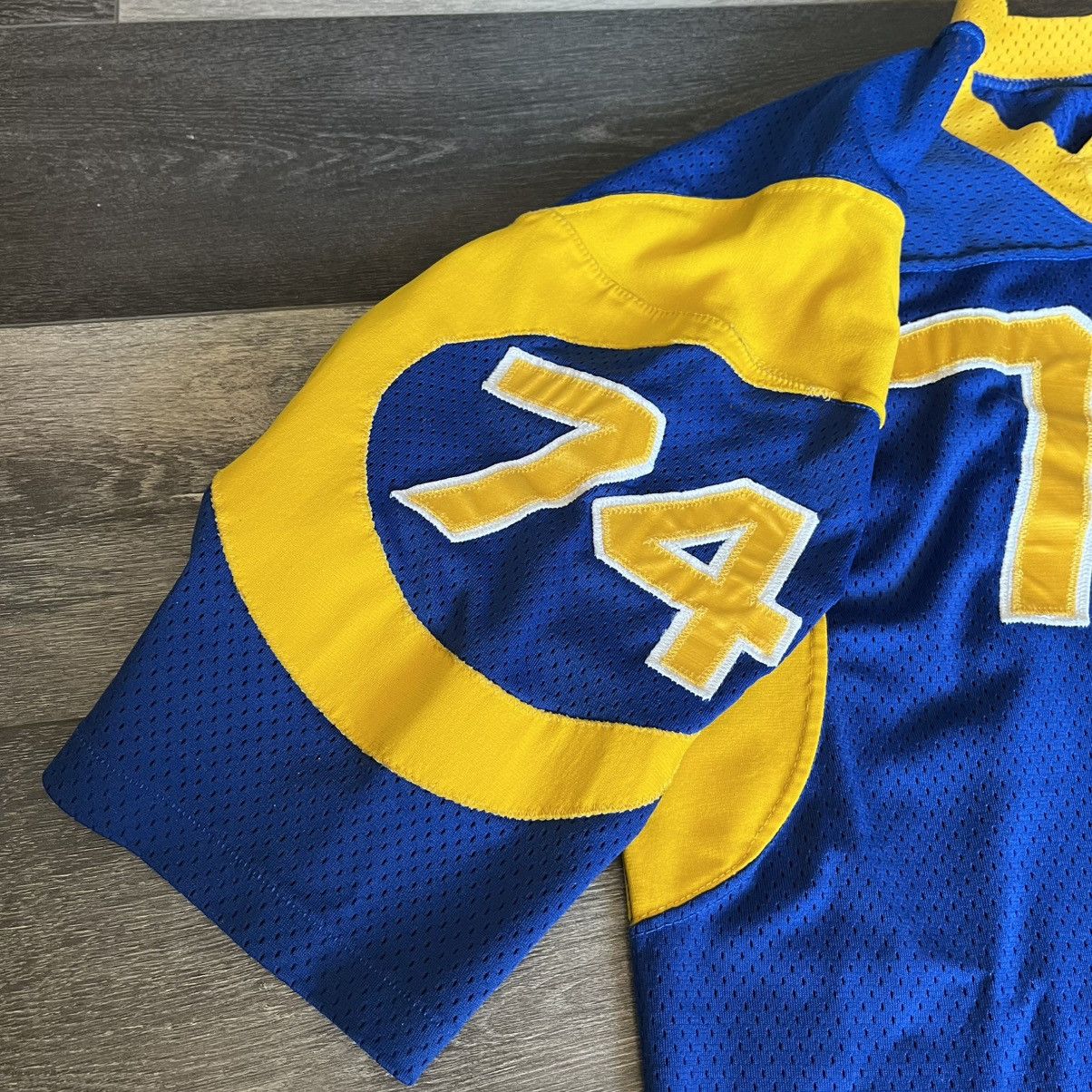 MacGregor × Vintage True Vintage 1960s Sand Knit Blue Yellow Football Jersey #74 Size US L / EU 52-54 / 3 - 7 Thumbnail