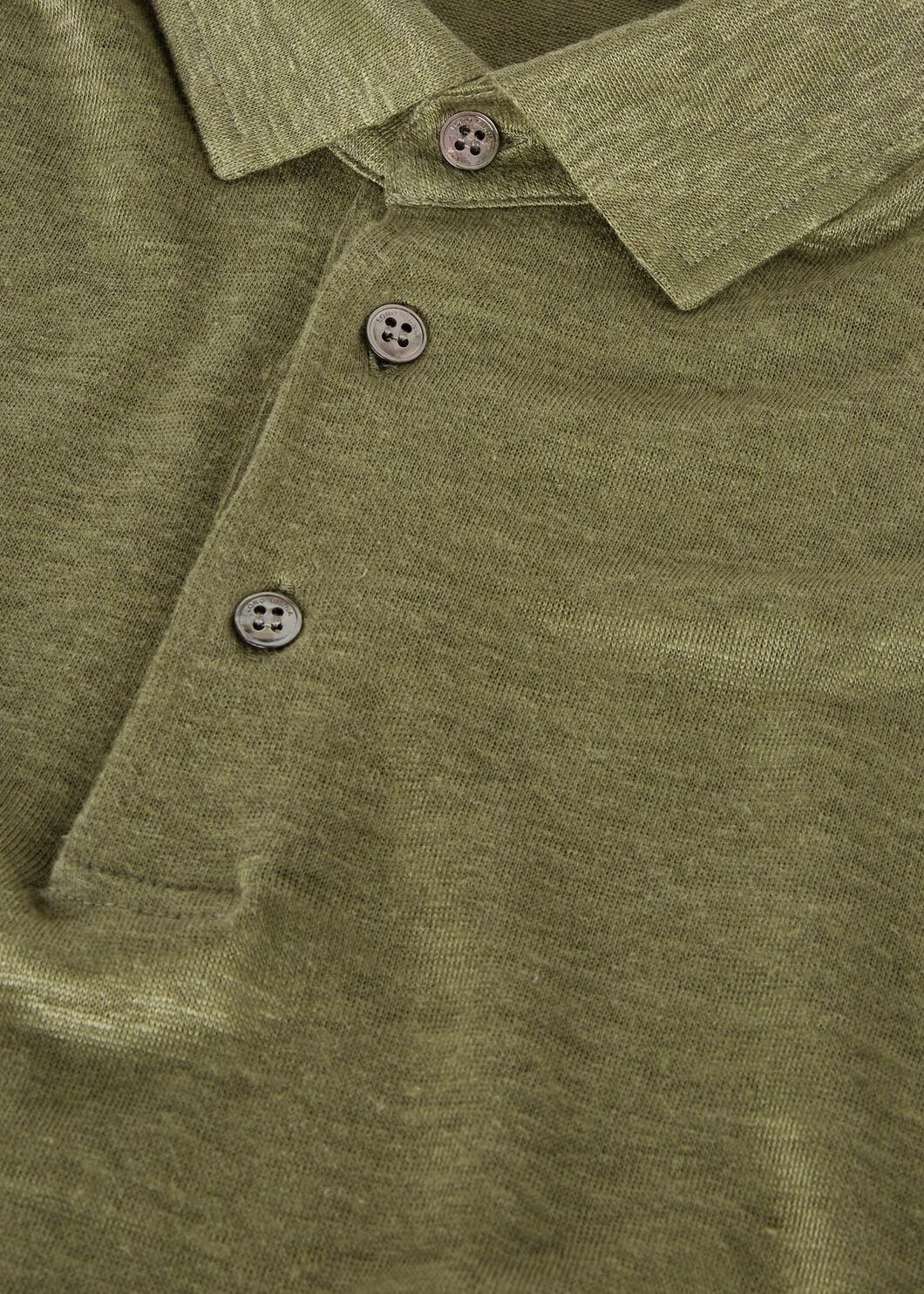 Loro Piana o1w1db10725 FAI1314 Linen Polo Shirt in Olive Size US L / EU 52-54 / 3 - 7 Thumbnail
