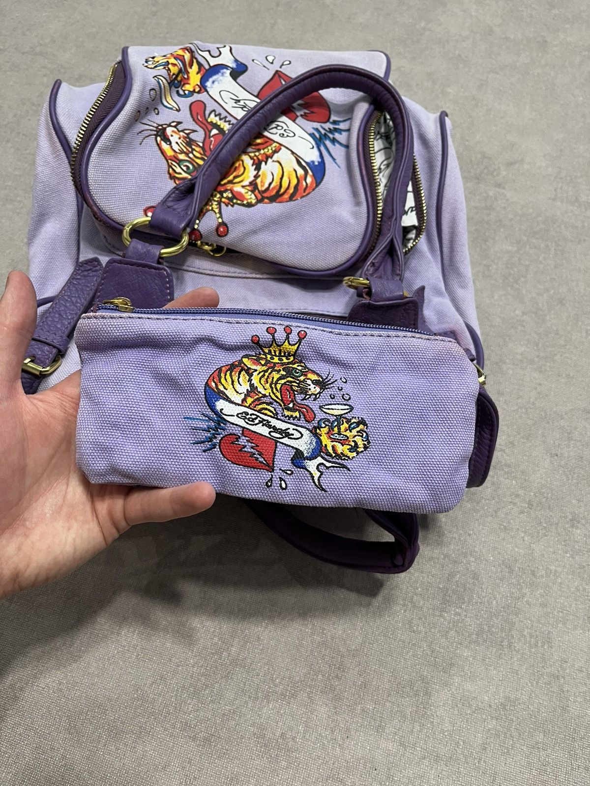 Ed Hardy Don ed hardy Womens Bag Large Handle Leather Vintage Print Size ONE SIZE - 14 Thumbnail