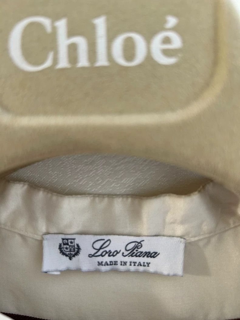Loro Piana LORO PIANA Milk apricot colored pearl chain silk top Size L / US 10 / IT 46 - 9 Thumbnail