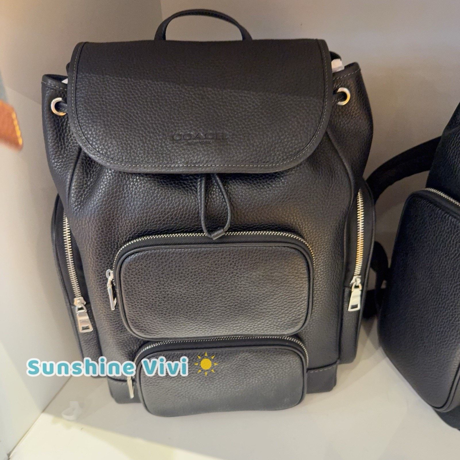 Coach NWT Coach Finn Backpack CDC72 Soft Pebble Leather Black Size ONE SIZE - 1 Thumbnail