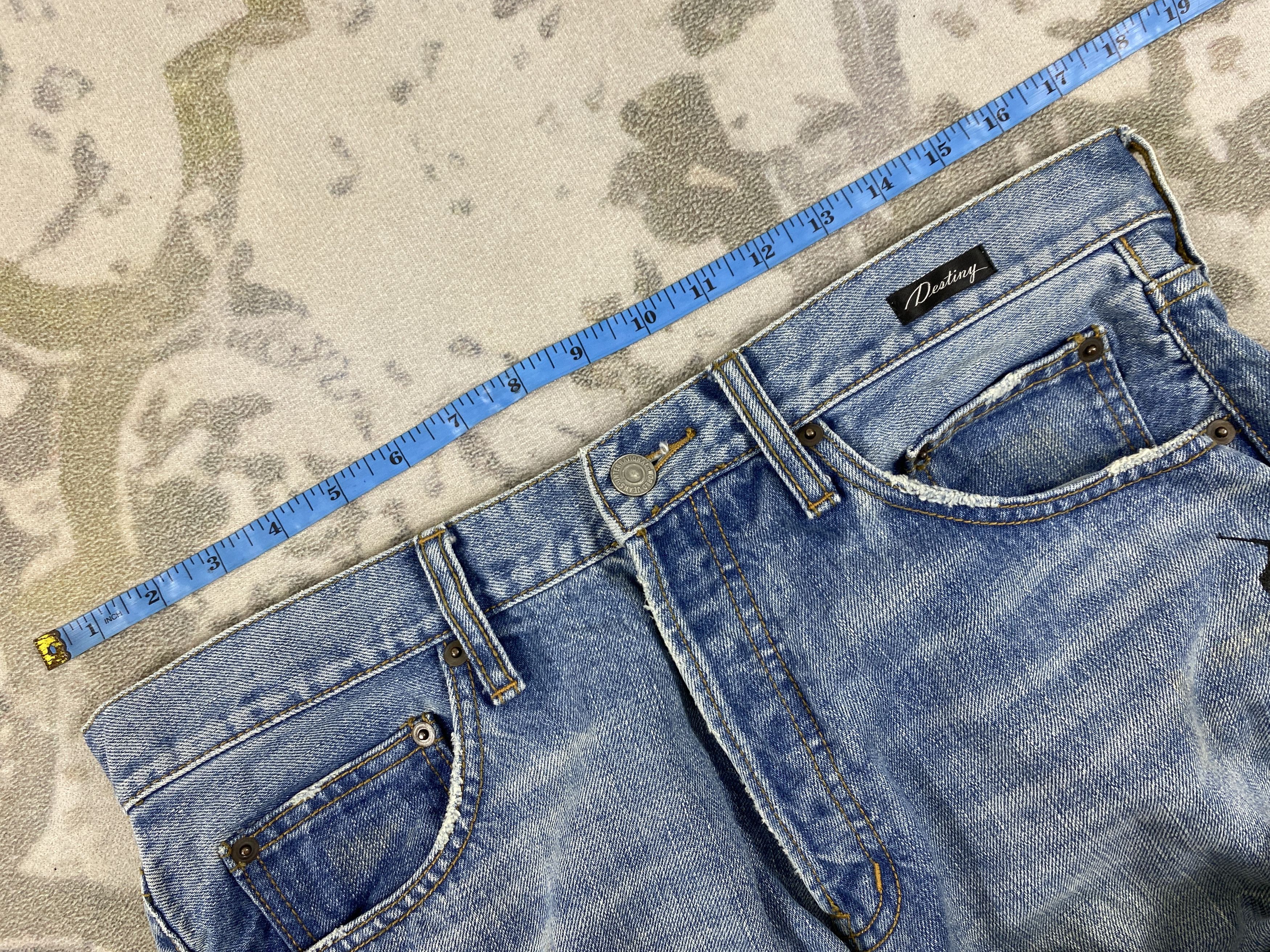 Japanese Brand Distressed Blue Vintage Desteny Jeans 34x32 Denim- JN3566 Size US 34 / EU 50 - 5 Thumbnail