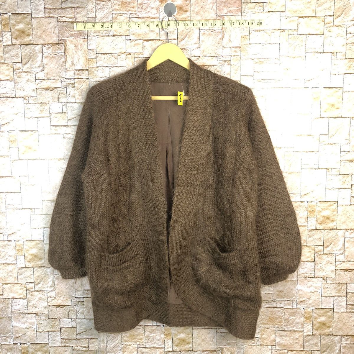Homespun Knitwear DTL Japan mohair knitwear Brown Cardigan fur #A459 Size US M / EU 48-50 / 2 - 1 Thumbnail