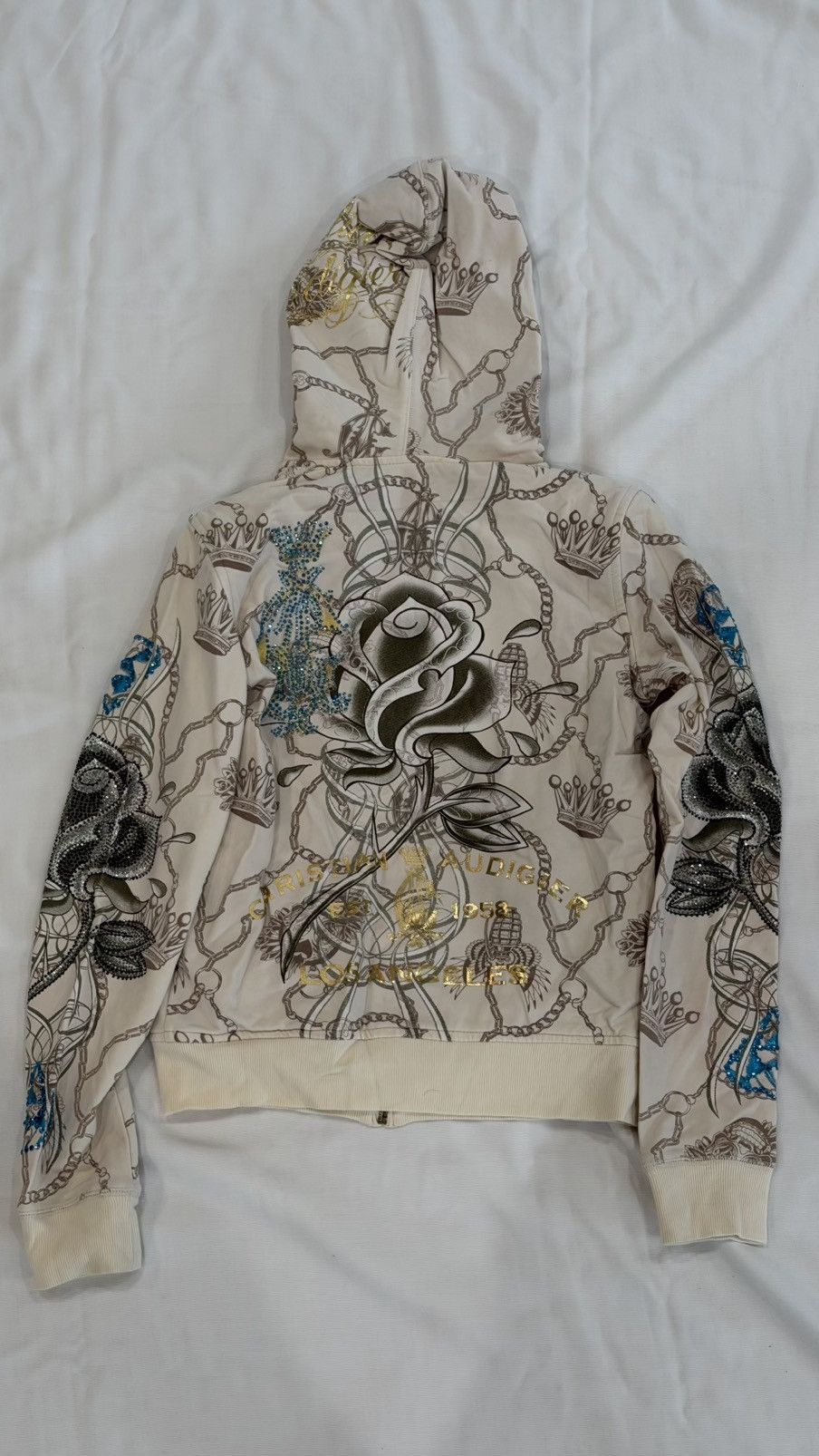 Christian Audigier Vintage Christian Audigier Rhinestone Zip Up Size S / US 4 / IT 40 - 4 Thumbnail