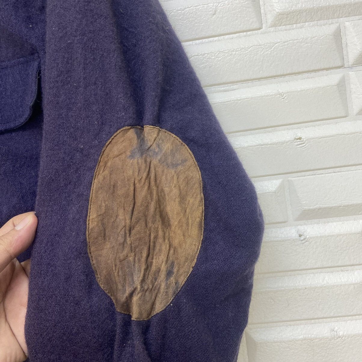 Woolrich Woolen Mills Vintage 70s Woolrich Leather Patchwork Wool Flannel Size US M / EU 48-50 / 2 - 7 Thumbnail