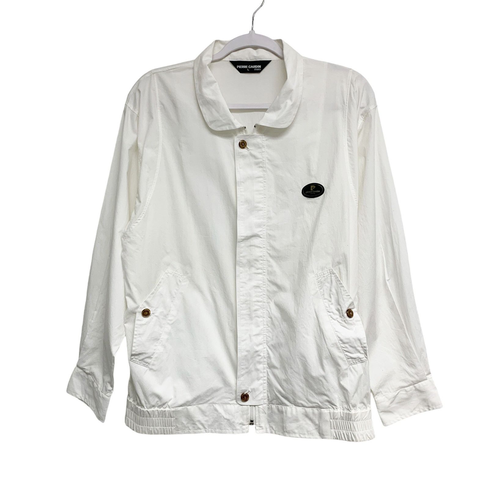 Pierre Cardin Vintage Pierre Cardin White Zip Up Snap Button Light Jacket Size US L / EU 52-54 / 3 - 2 Thumbnail