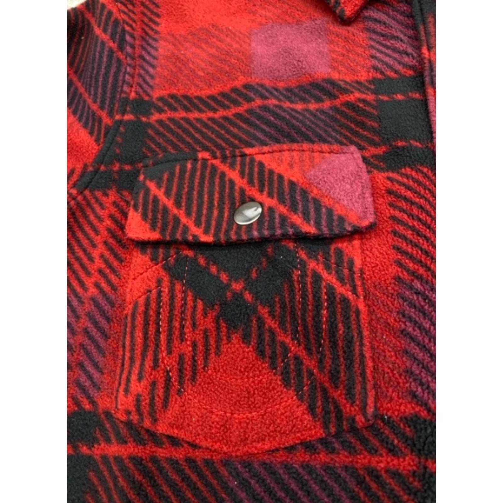 True Religion VINTAGE True Religion Shacket Women's M Red Plaid Polar Fleece Snap Buttons 5886 Size M / US 6-8 / IT 42-44 - 4 Thumbnail