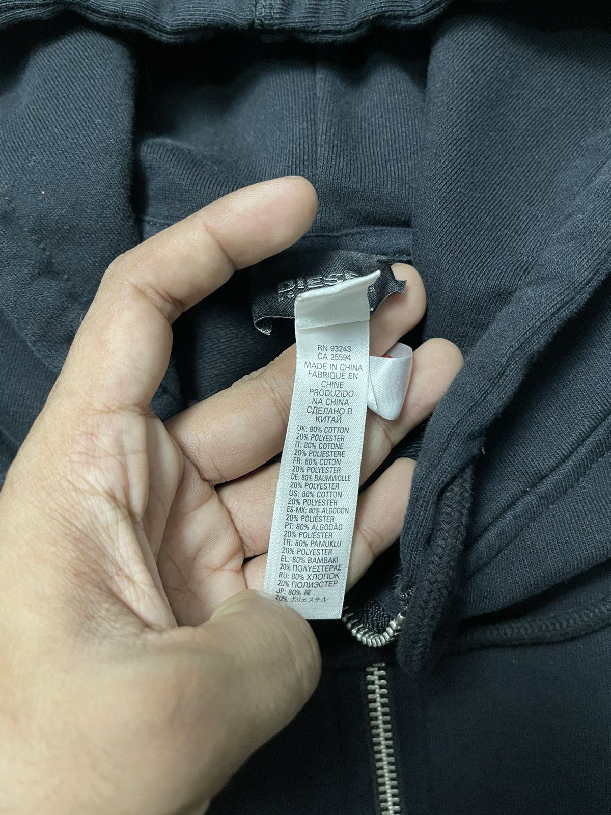 Diesel 00s DIESEL “ONLY THE BRAVE” SPELLOUT SLEEVE ZIP UP HOODIE Size US M / EU 48-50 / 2 - 10 Thumbnail