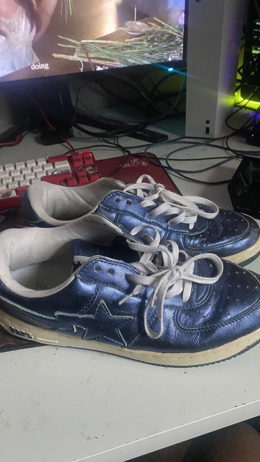 image of Foil Bapesta (2009) Shoes in Blue, Men's (Size 10.5)