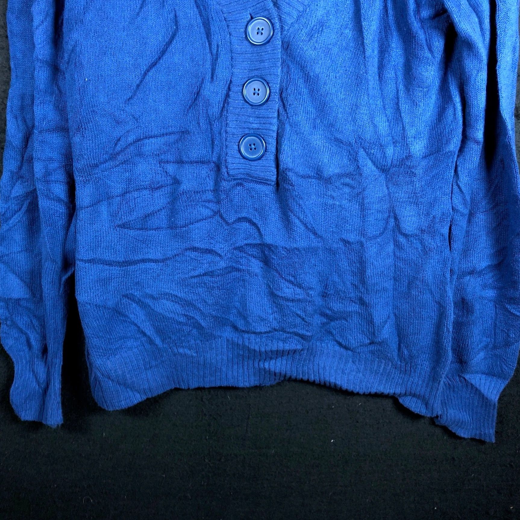 Banana Republic Banana Republic Womens Sweater Blue V Neck Pullover Henley Stretch Medium Shirt Womens Blouse Knit Henley Blue Short Sleeve? Size M / US 6-8 / IT 42-44 - 3 Thumbnail