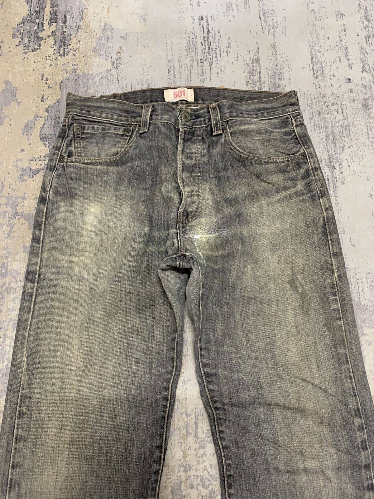 Levi's Vintage Levis 501 Mud Washed Repaired Denim W31 Size US 31 - 2 Thumbnail