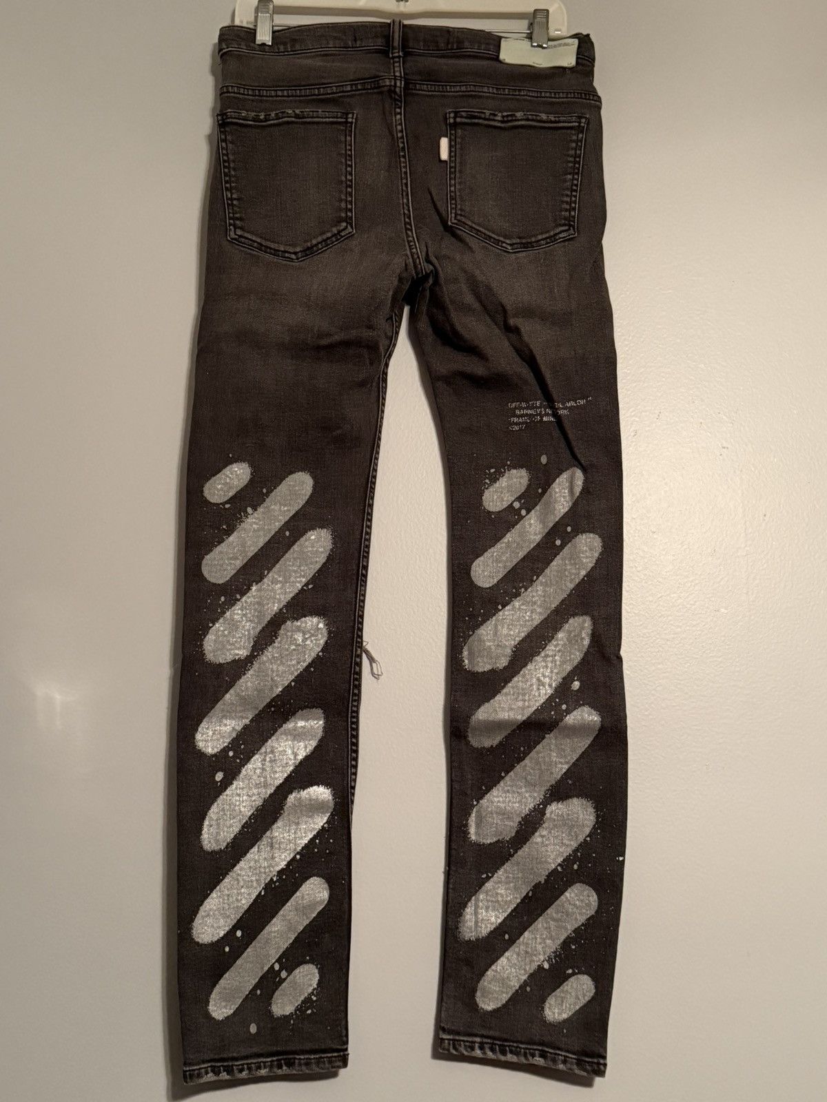 Other Distressed Painted Skinny Jeans Black Grey 36 Size US 36 / EU 52 - 2 Thumbnail