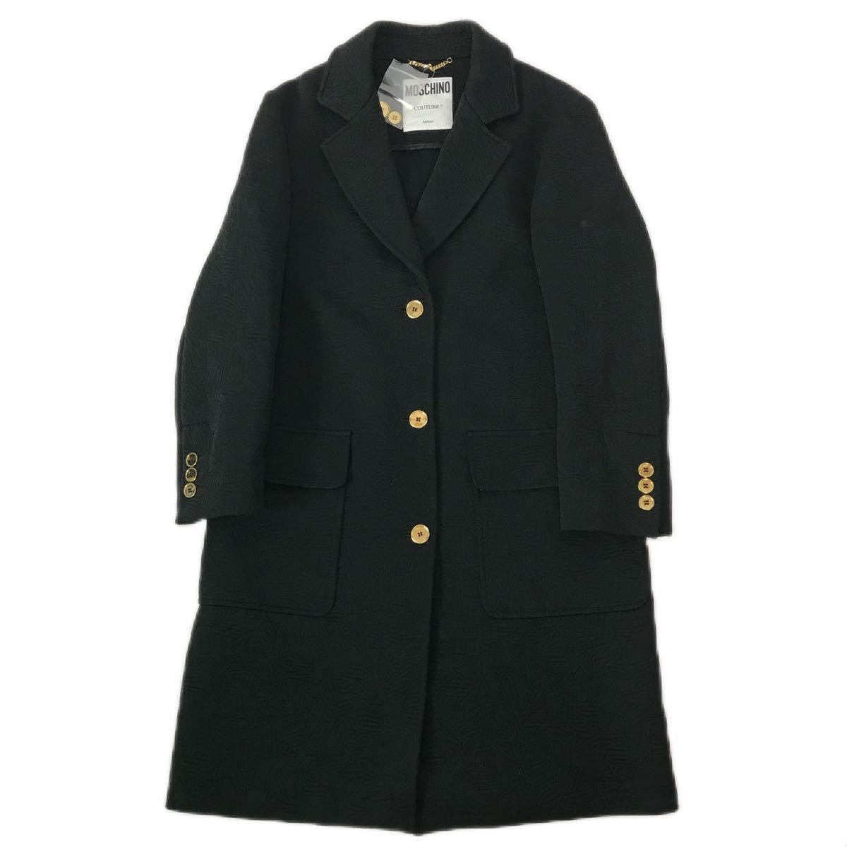 Image of Moschino Monogram Coat in Black, Women's (Size Small)