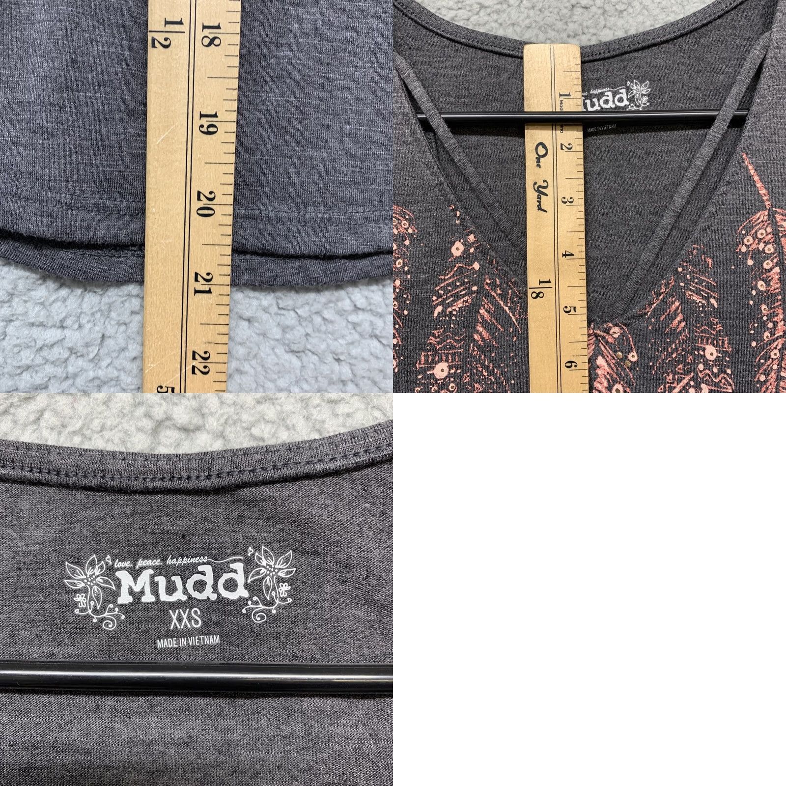 Pinko Mudd Womens Tank Top Gray Pink Feather Graphics Size XXS Tank Womens XS-2XS Size XXS / US 00 / IT 34 - 8 Thumbnail