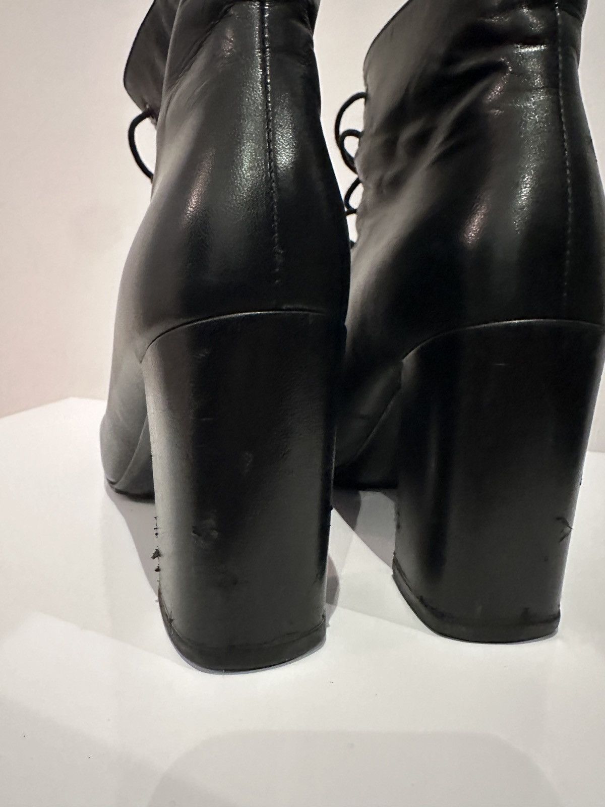 Saint Laurent Paris Saint Laurent Paris “Babies” 90 Leather Lace-Up Boots IT 39 Size US 9 / IT 39 - 7 Thumbnail