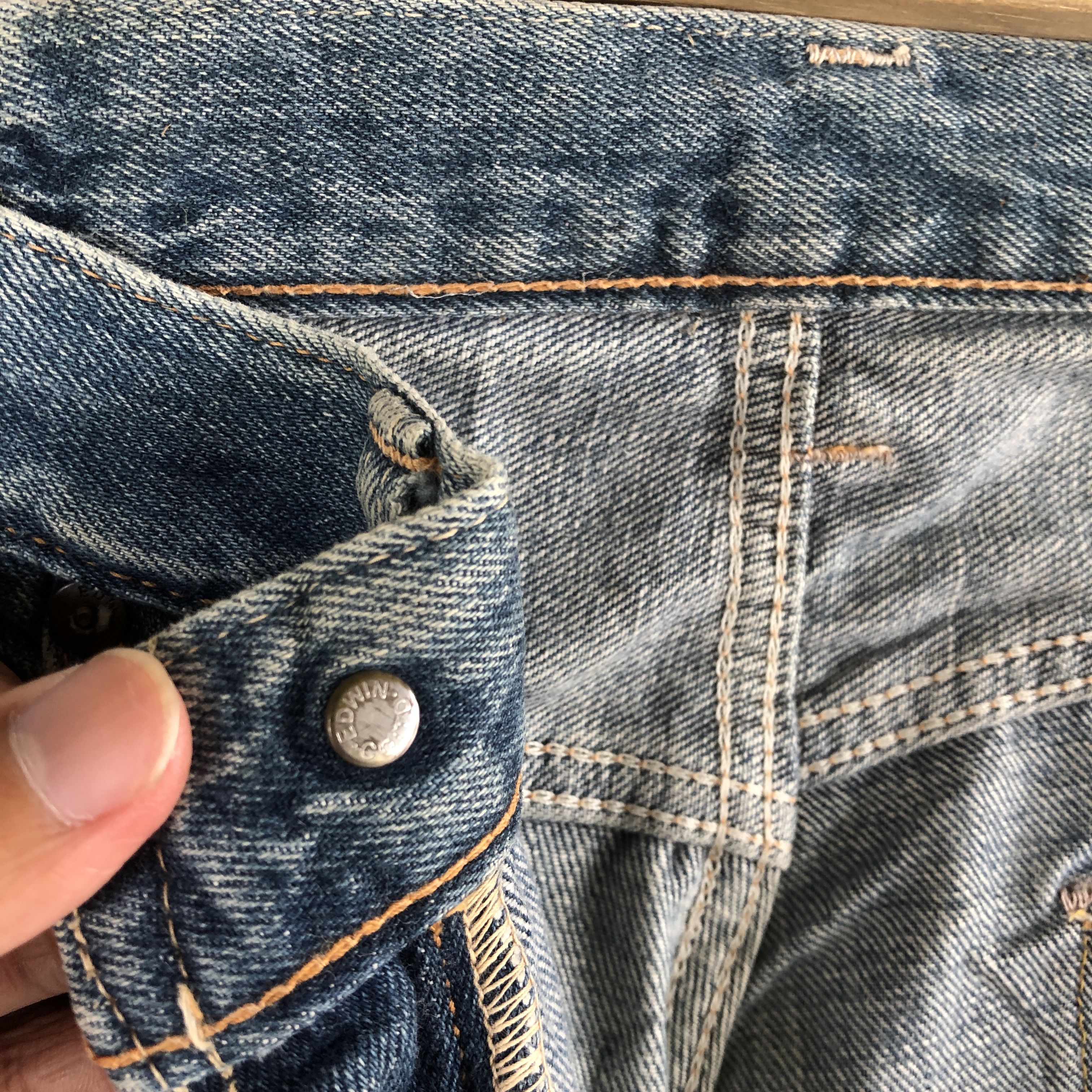 Edwin Vintage Edwin 505 Japan Selvedge Denim Faded Redline Jeans Size US 30 / EU 46 - 6 Thumbnail