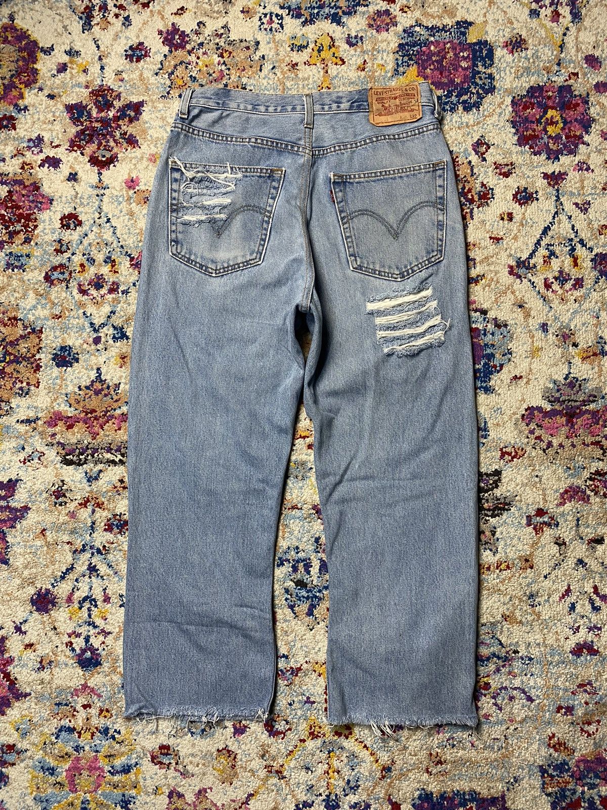Levi's Levis Lot 550 Custom Destroyed Jeans Relaxed Fit Denim W30 Size US 30 / EU 46 - 2 Thumbnail