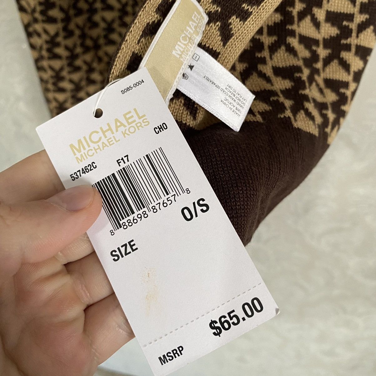 Michael Kors New Michael Kors Scarf MK Monogram Reversible Brown Beige Size ONE SIZE - 6 Thumbnail