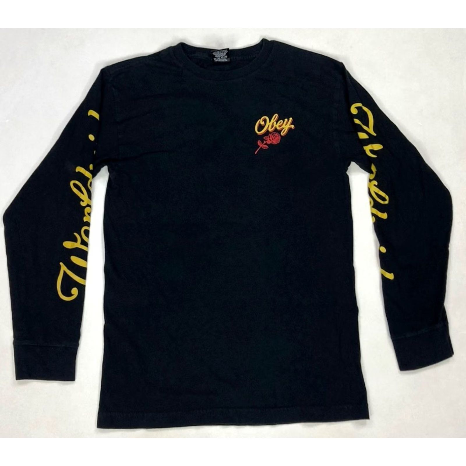 Obey OBEY Flower Graphic T-shirt Men Small Black Long Sleeve Shirt Size US S / EU 44-46 / 1 - 2 Thumbnail