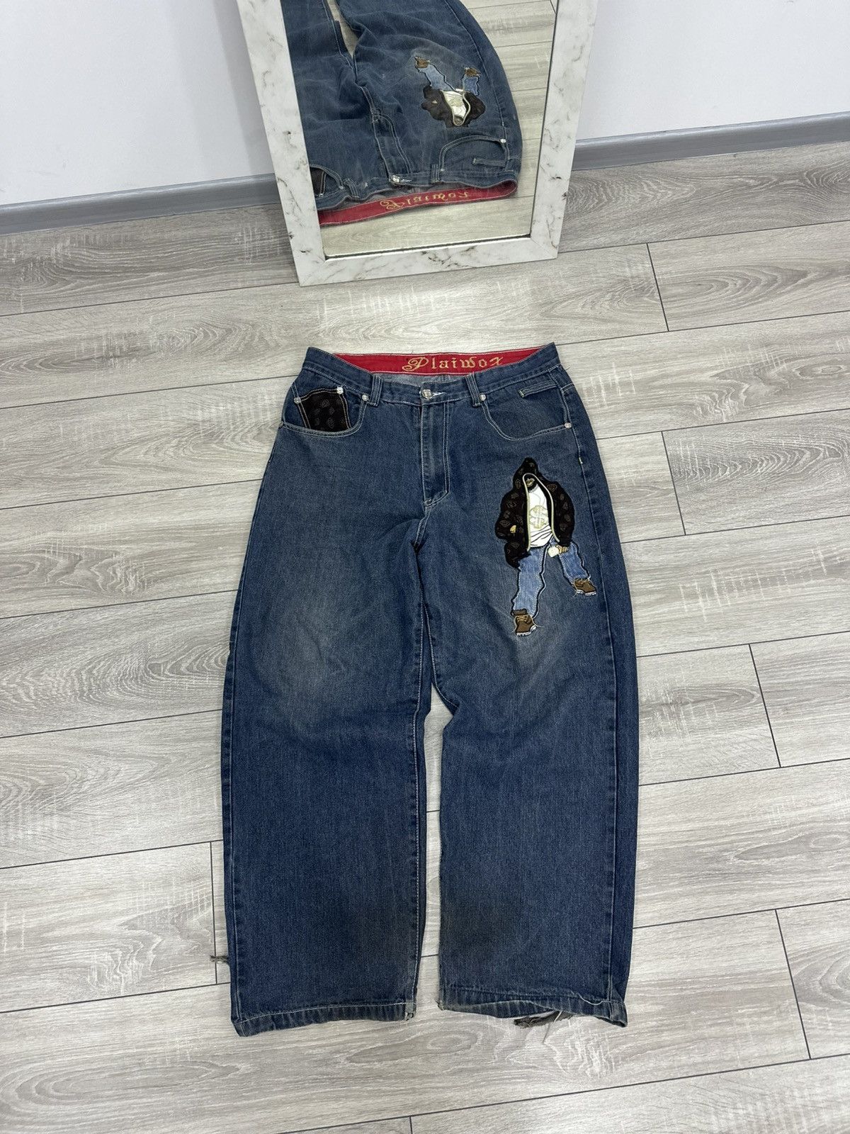 Vintage Baggy Jnco Style Wide Leg Japanese Jeans Hip Hop Rap