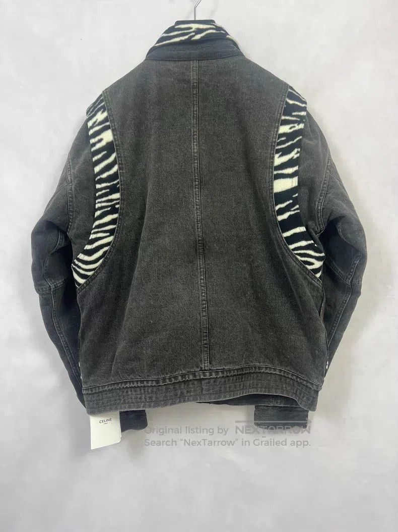 Celine CELINE Zebra print patchwork smoke grey denim cotton coat Size US M / EU 48-50 / 2 - 2 Thumbnail