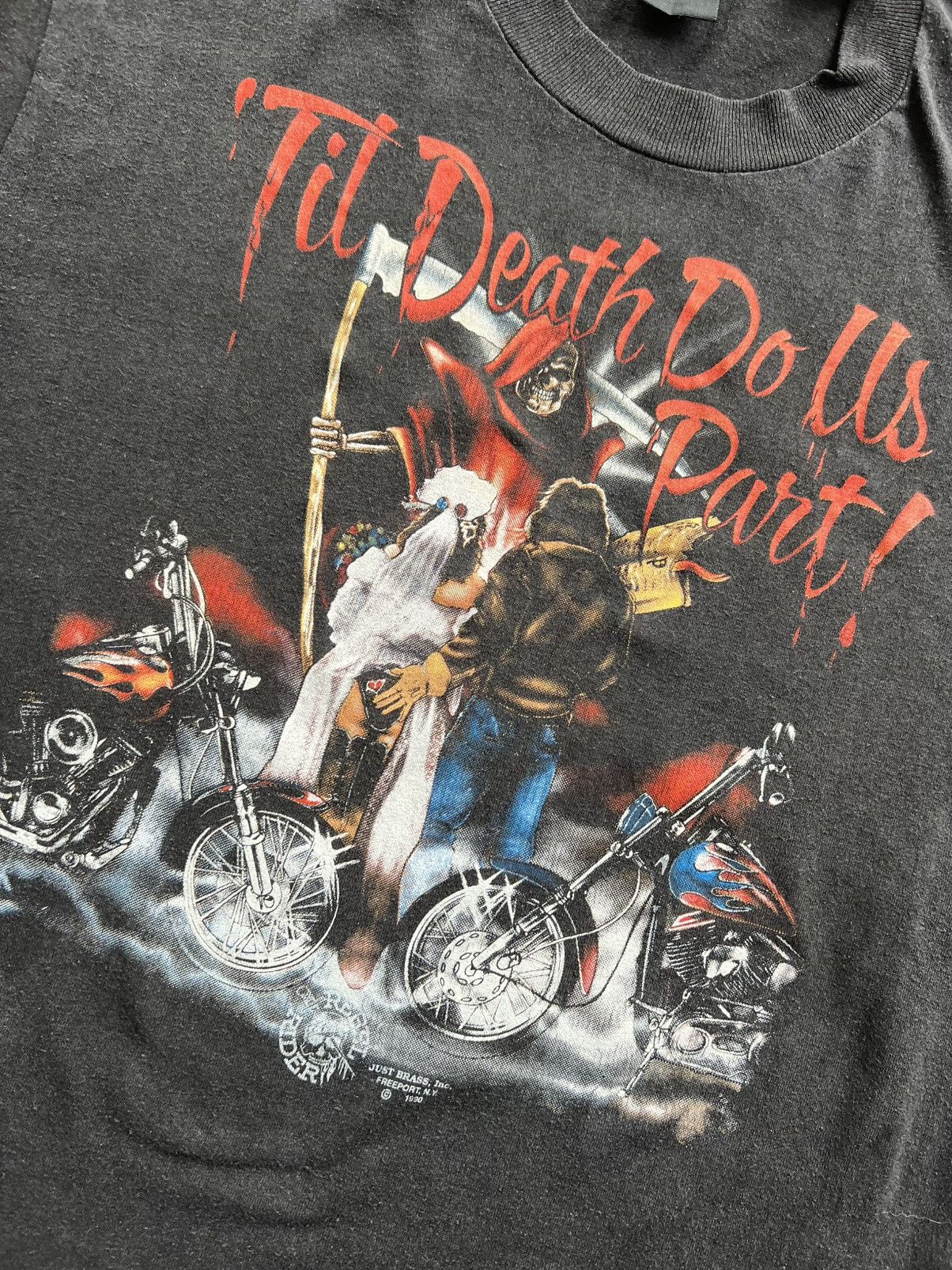 Vintage Mega Rare Vintage 1990 BIKER TIL DEATH DO US PART! 90’s Size US L / EU 52-54 / 3 - 4 Thumbnail
