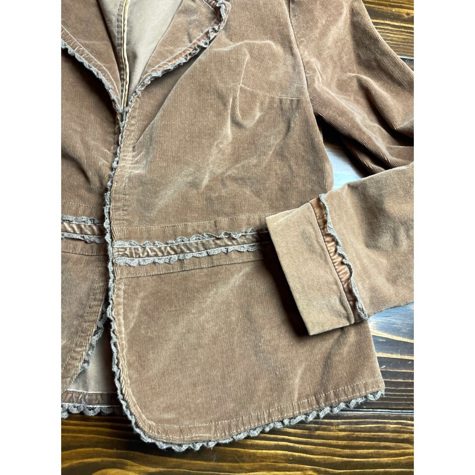 Vintage SEVERIA Jacket Womens Blazer, Corduroy, Brown, Open, 14/16, Mid-Length, Regular, Casual, Fall Winter Spring Summer, 14, N/A Size XL / US 12-14 / IT 48-50 - 4 Thumbnail