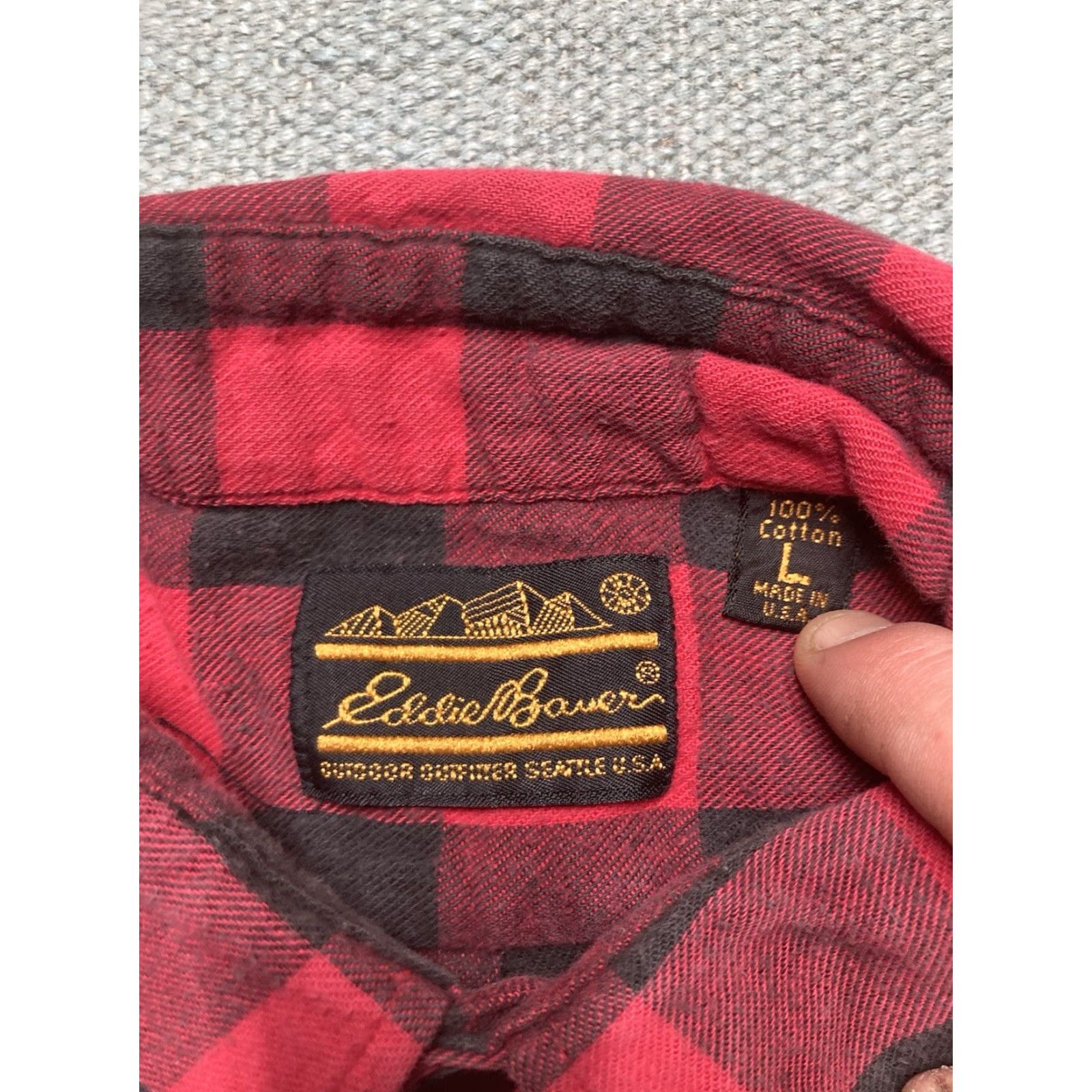 Eddie Bauer VINTAGE Eddie Bauer Shirt Plaid Flannel Buffalo USA XL Snap Front Long Sleeve Cotton Button-Up Mens Size US XL / EU 56 / 4 - 3 Thumbnail