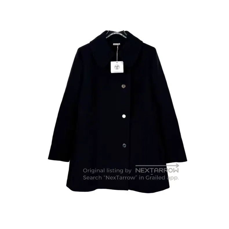 Hermes Hermes Blue-Black Wool Overcoat Size S / US 4 / IT 40 - 1 Thumbnail