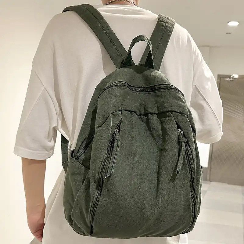 Japanese Brand Green Canvas Backpack Size ONE SIZE - 1 Thumbnail