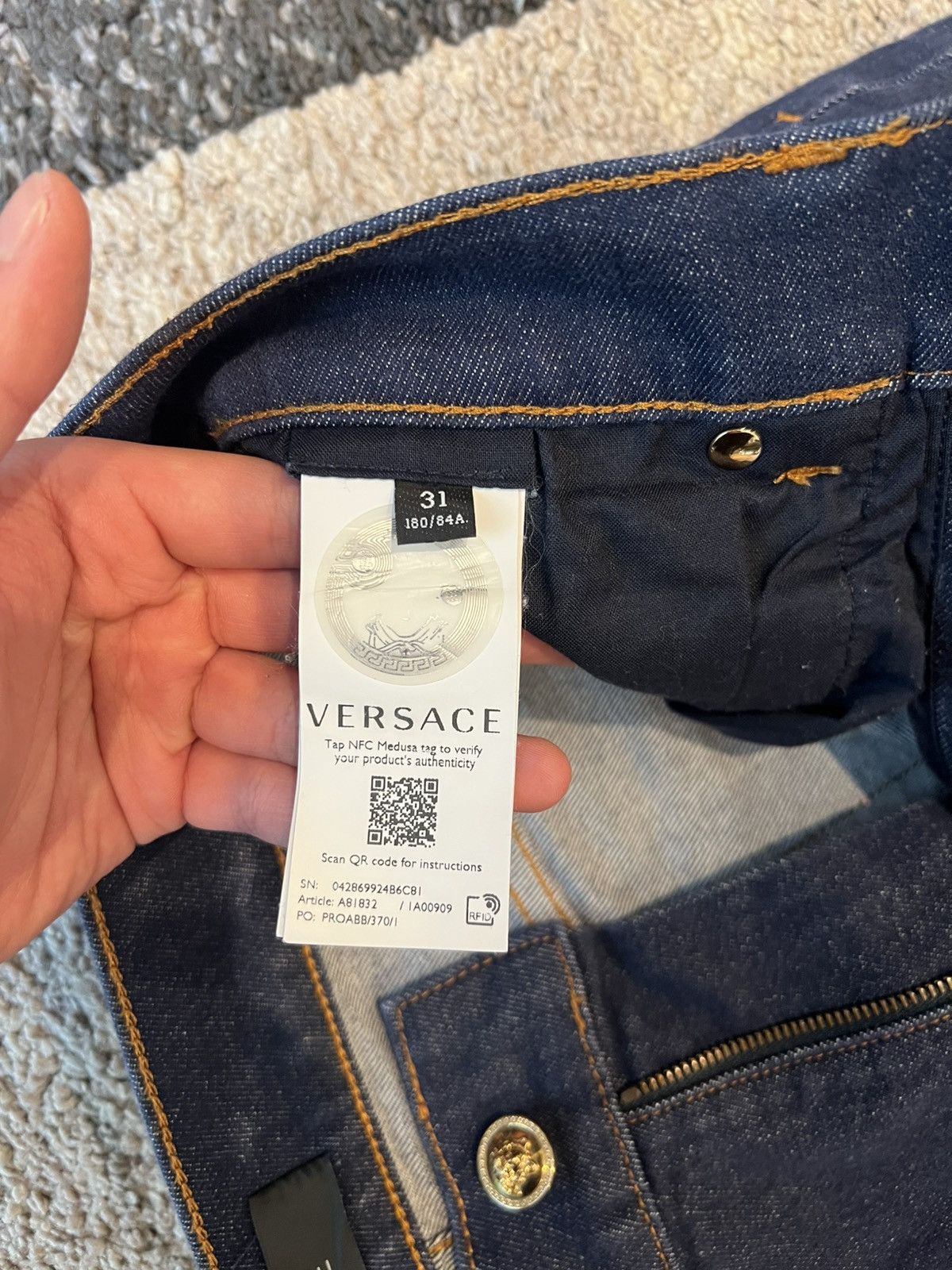 Versace Versace Mens Jeans Blue Wash Taylor Fit Size US 31 - 11 Thumbnail