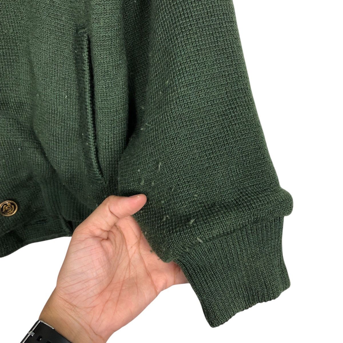 Japanese Brand Vintage GranSignore Double-Breasted Knit Bomber Jacket Size US M / EU 48-50 / 2 - 16 Thumbnail