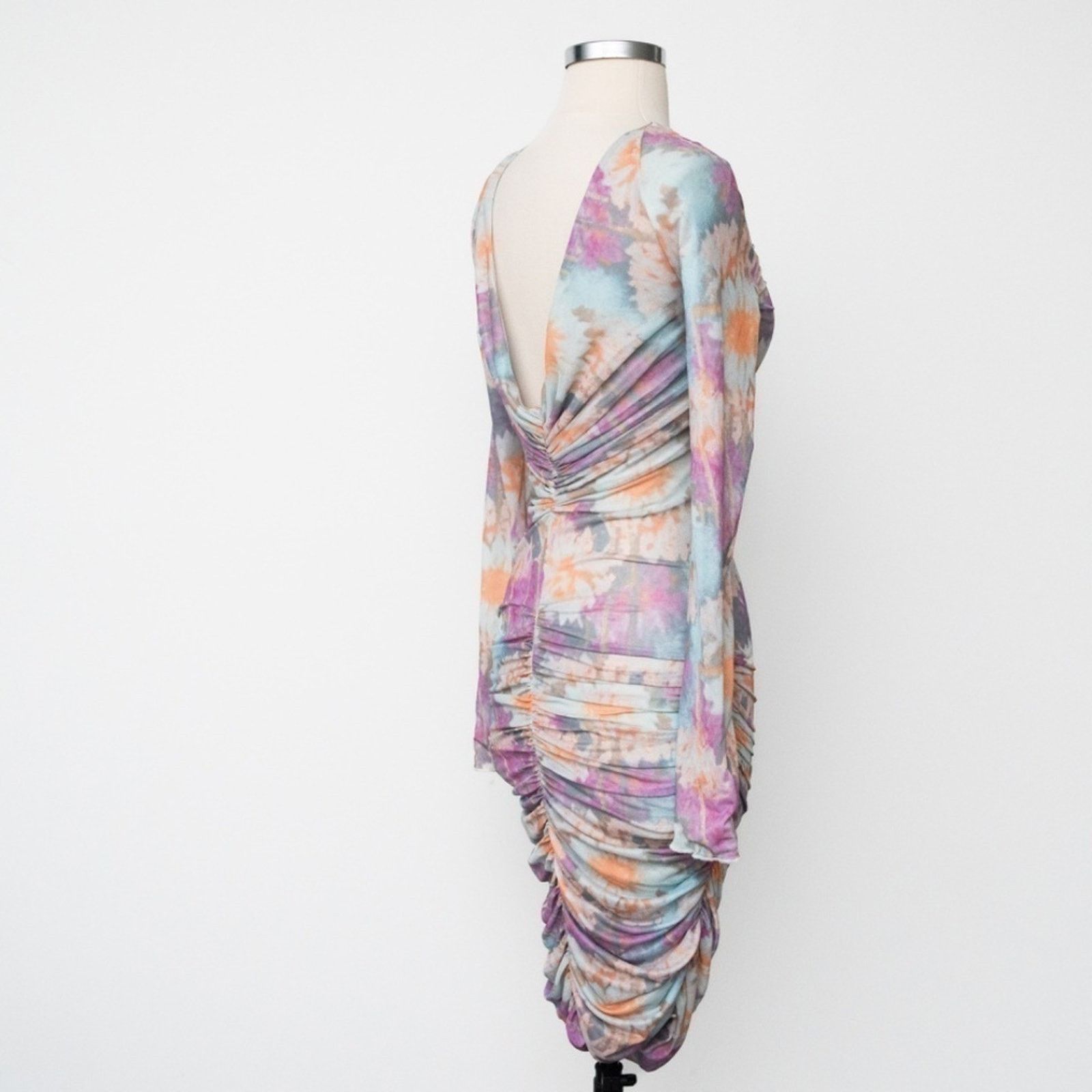 ROTATE Rotate. NWOT. Ulla Ruched Long Sleeve Dress Size XS / US 0-2 / IT 36-38 - 14 Thumbnail