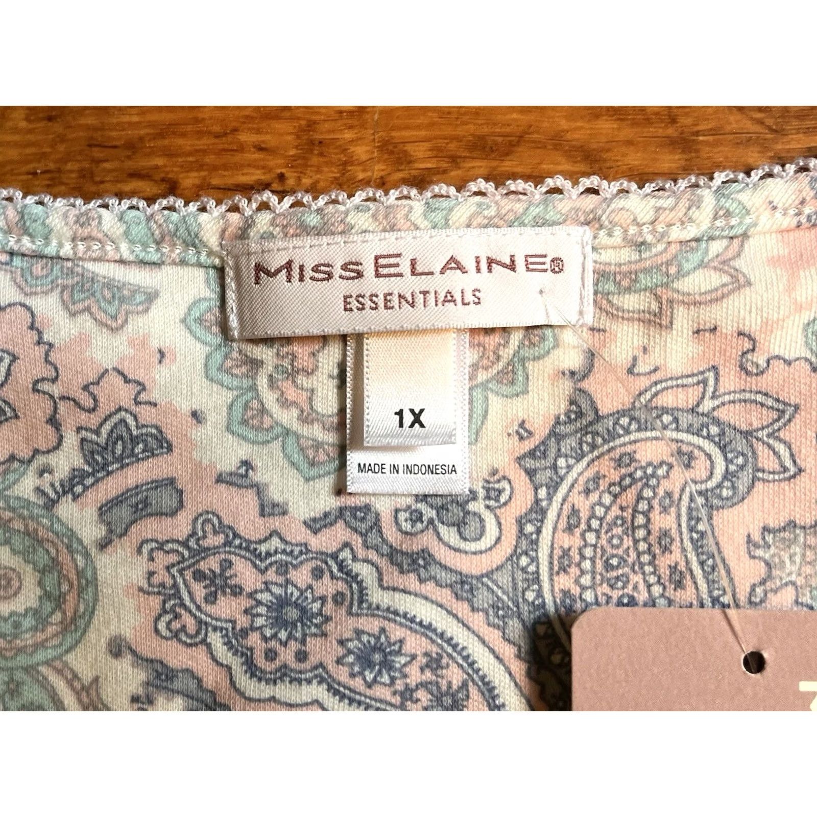 Vintage Miss Elaine Paisley Nightgown Womens 1X Extra Large Gown Long Sleeve Size ONE SIZE - 4 Thumbnail