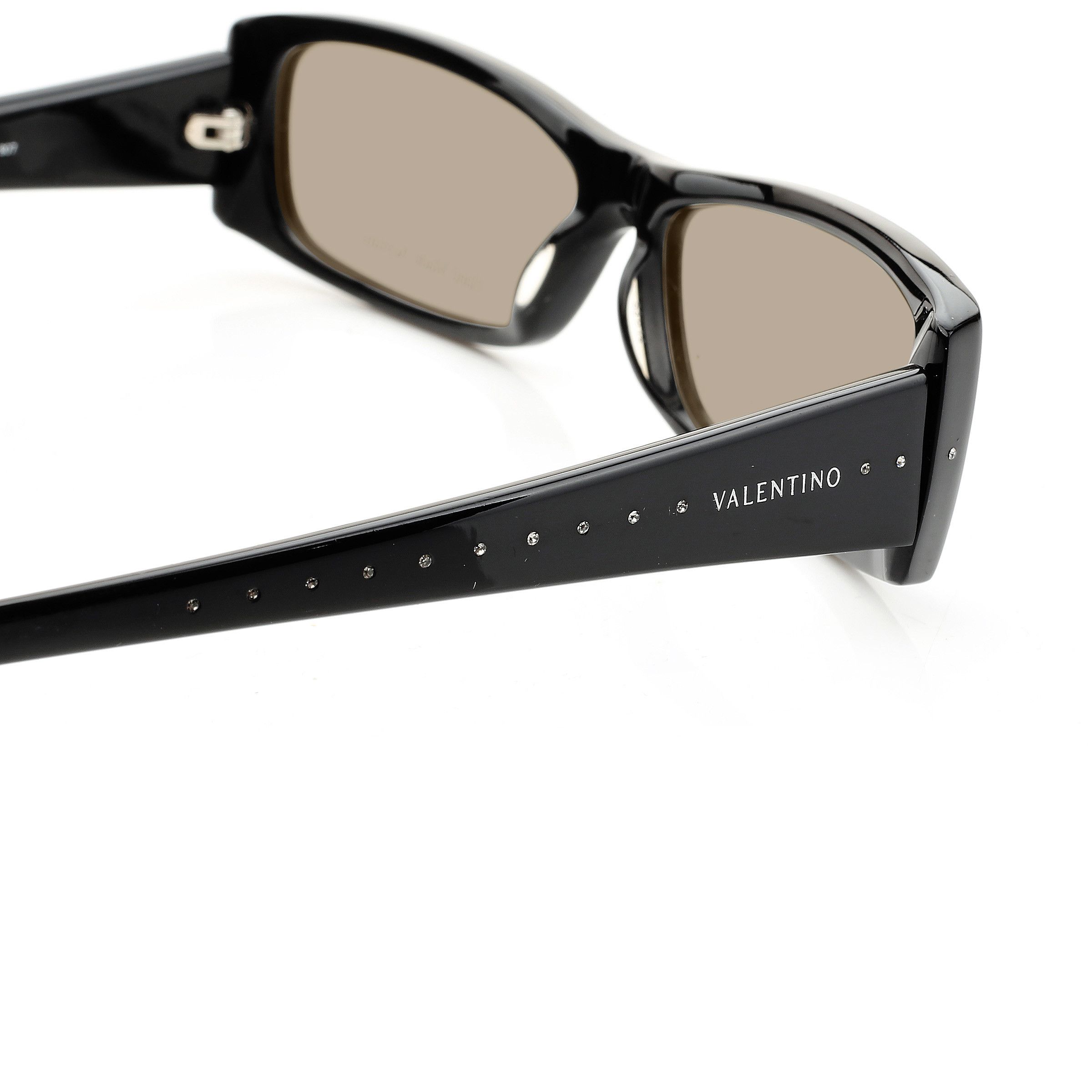 Valentino Valentino '00s Black Crystals Plastic Flat Sunglasses Size ONE SIZE - 2 Thumbnail