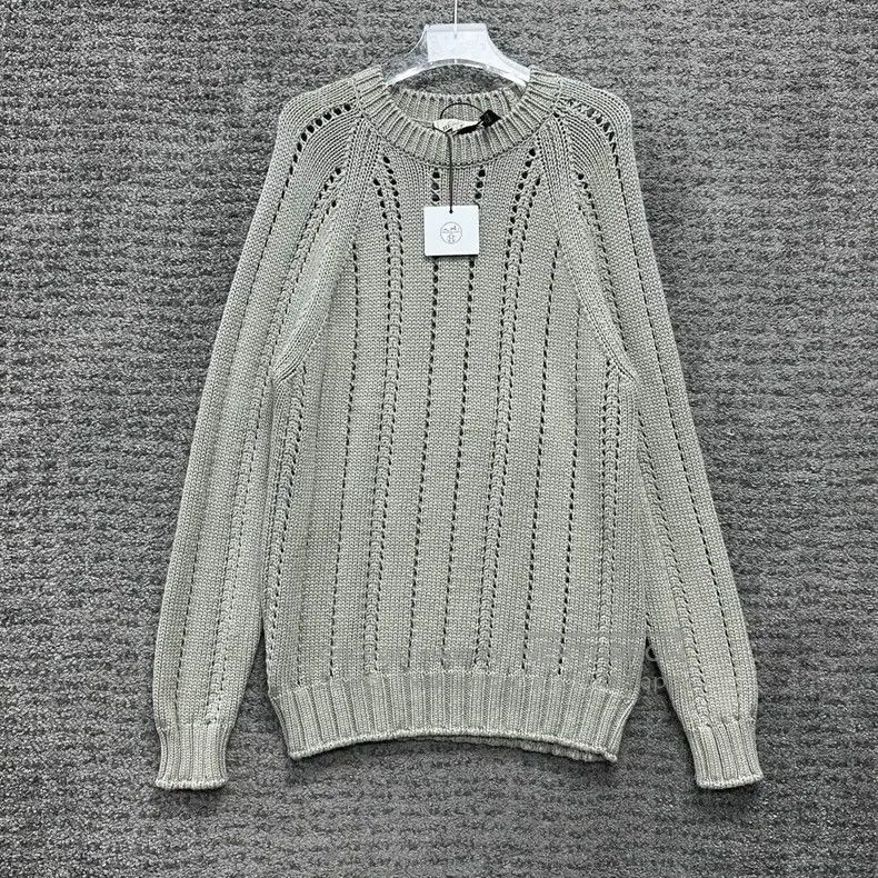 Hermes Hermes Light Grey Knitted Sweater Size US L / EU 52-54 / 3 - 1 Thumbnail