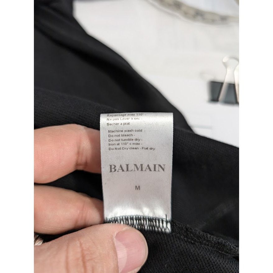 Balmain o1rshd1 Q:2 / Classic Polo with Monogram Logo Collar Black Size US M / EU 48-50 / 2 - 15 Thumbnail