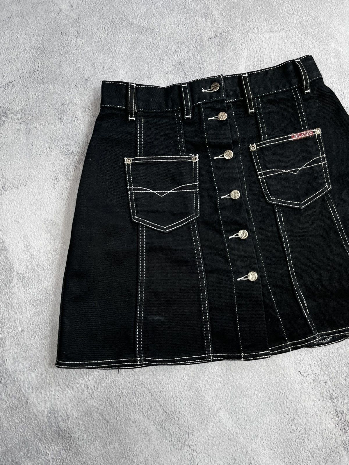 Japanese Brand × Vintage Vintage 90s denim button ups mini skirt 00s style Japanese Size 26" / US 2 / IT 38 - 2 Thumbnail