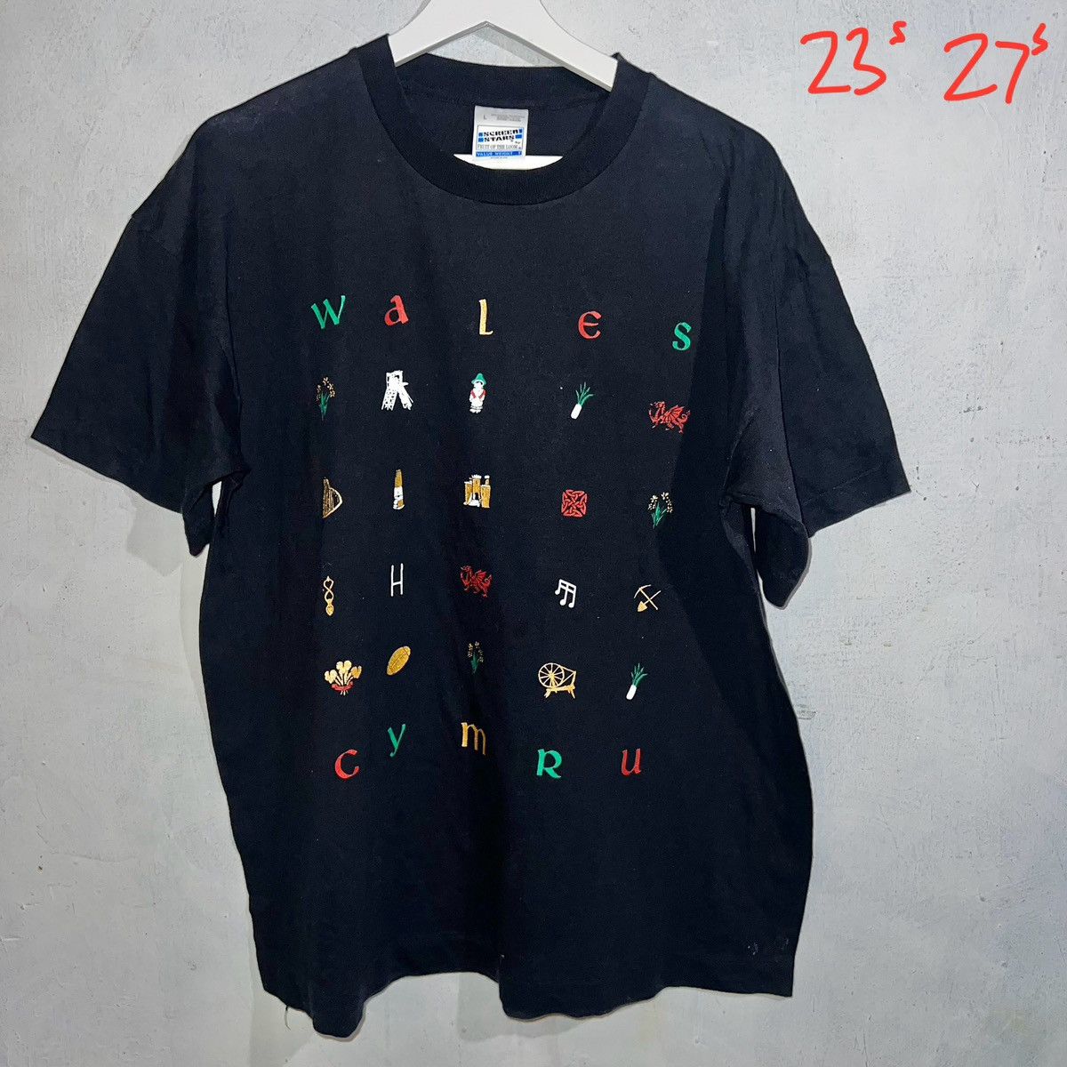 Vintage 23.5 x 27.5 Vintage UK Wales Travel T-Shirt Screen Stars L Size US L / EU 52-54 / 3 - 1 Thumbnail