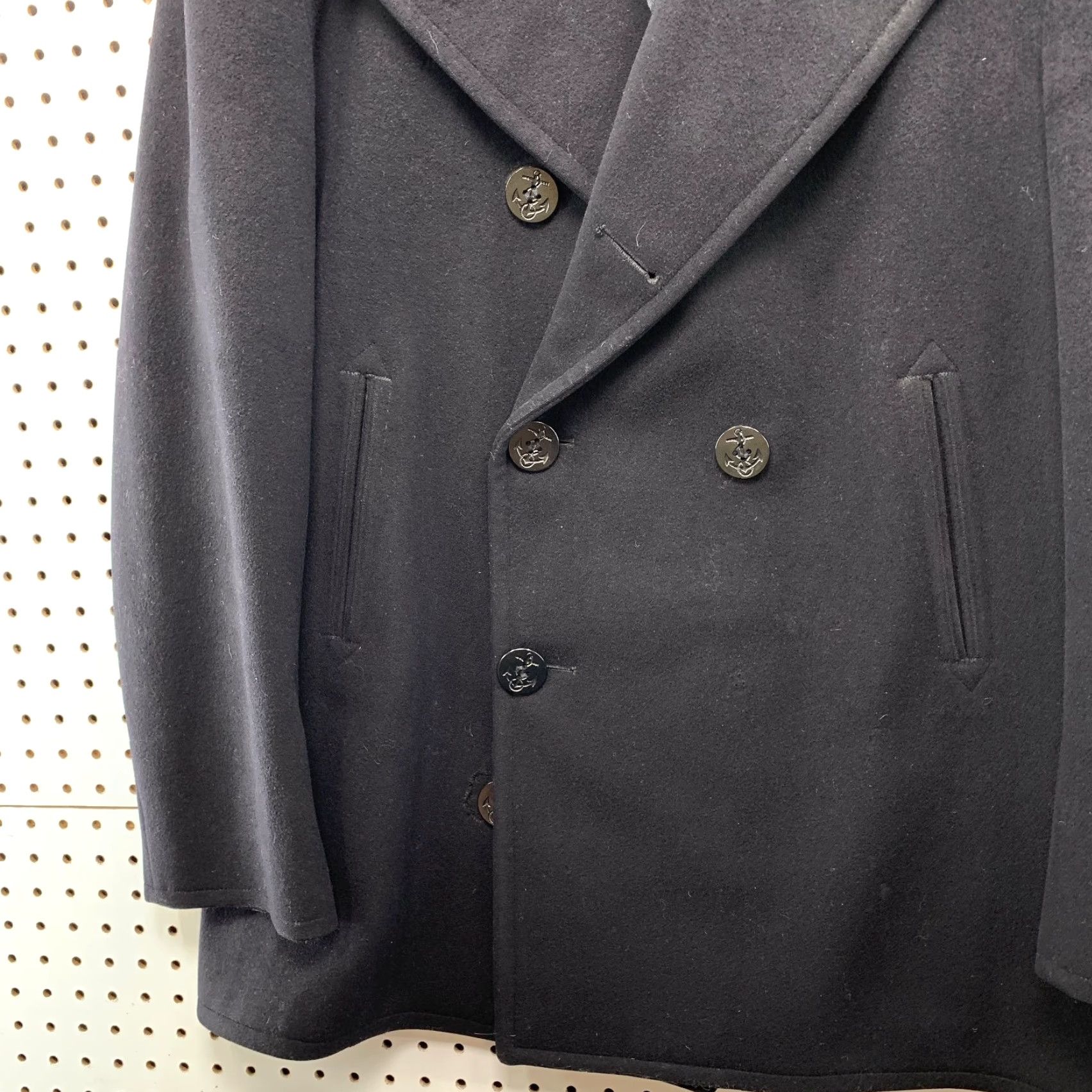 Doublet VINTAGE US Navy Peacoat Mens 42 Black Double Breasted Wool Coat Size US XS / EU 42 / 0 - 4 Thumbnail