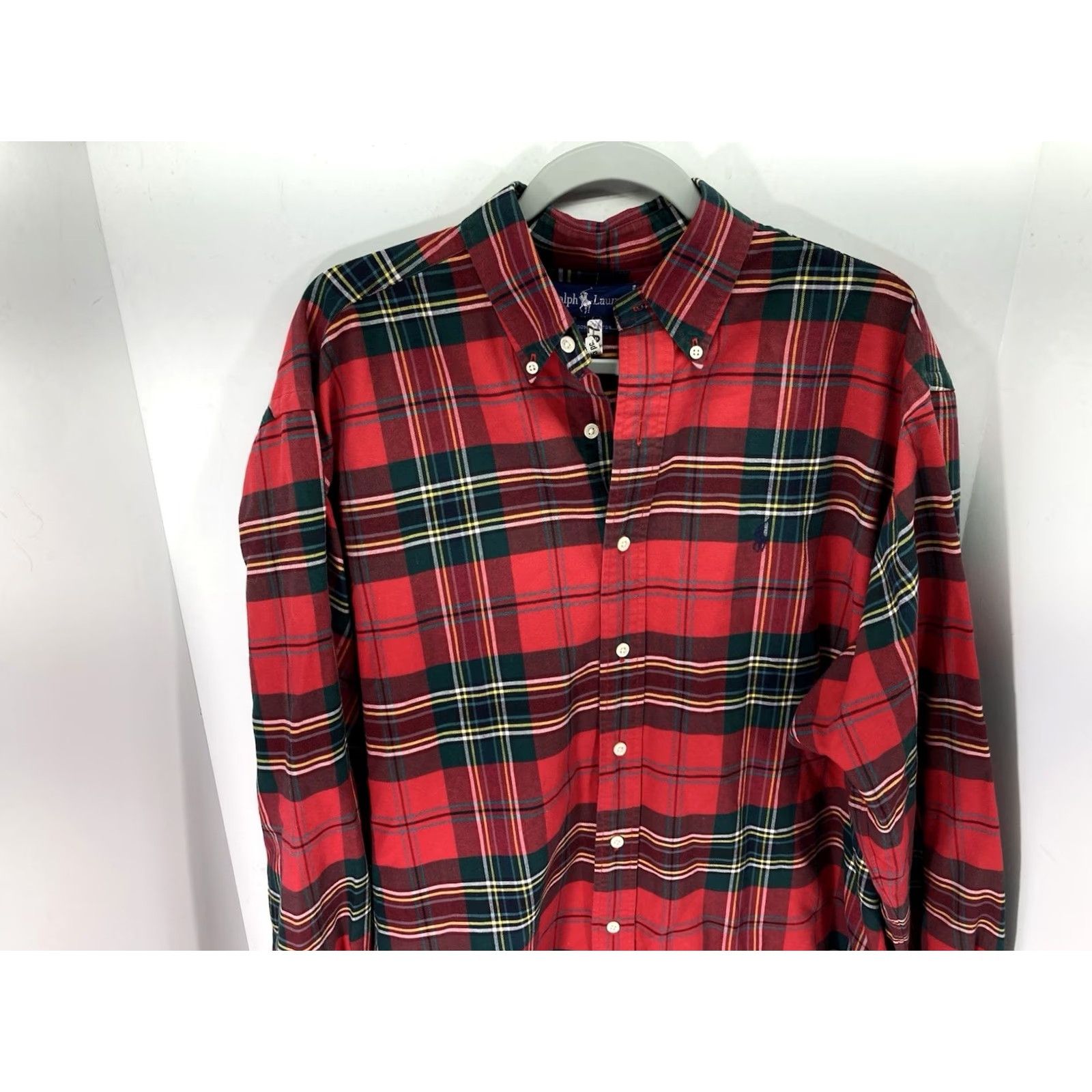 Ralph Lauren VINTAGE Ralph Lauren Shirt Men L Red Plaid Long Sleeve Button Cotton Mens Size US L / EU 52-54 / 3 - 2 Thumbnail