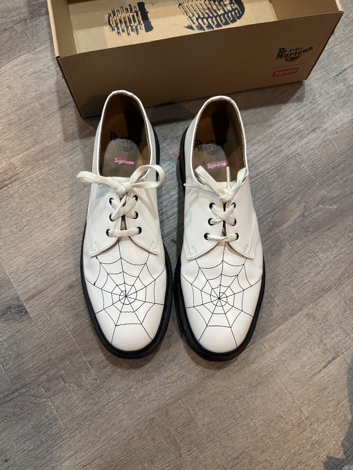 Dr. Martens × Supreme Dr Martens x Supreme 1461 Web Vintage Smooth Leather Shoes Size US 10 / EU 43 - 1 Thumbnail