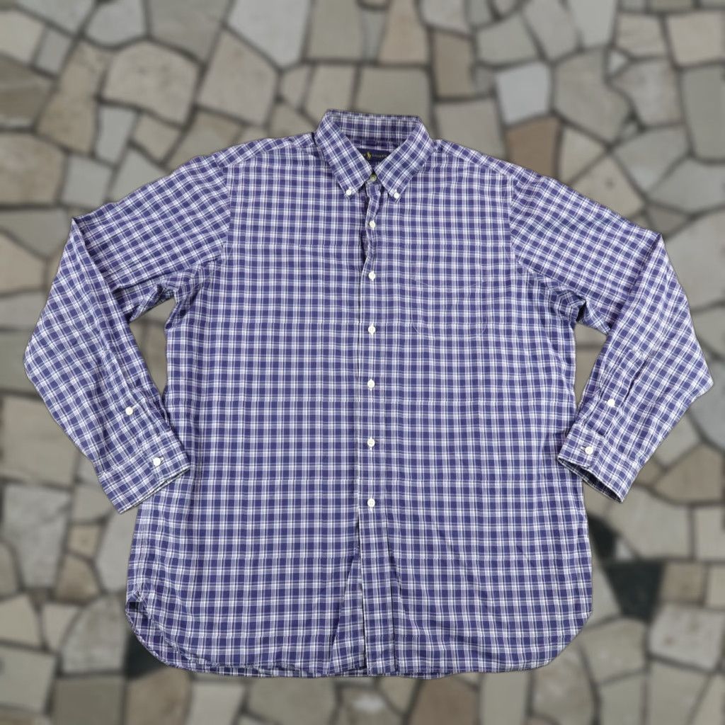 Ralph Lauren Ralph Lauren Shirt Mens XL Blue White Plaid Button Up Pony Logo Long Sleeve Size US XL / EU 56 / 4 - 1 Thumbnail