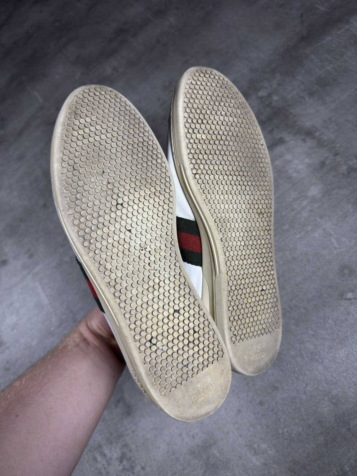 Gucci Gucci Ace Web Stripe Sneakers – White Size US 7 / EU 40 - 6 Thumbnail
