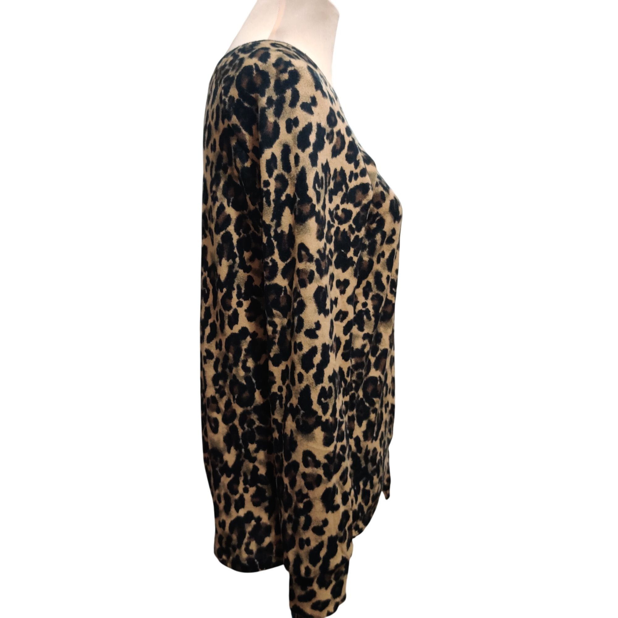 Other Nine Britton S Leopard Print Blouse Long Sleeve Crew Neck Fr Size S / US 4 / IT 40 - 5 Thumbnail