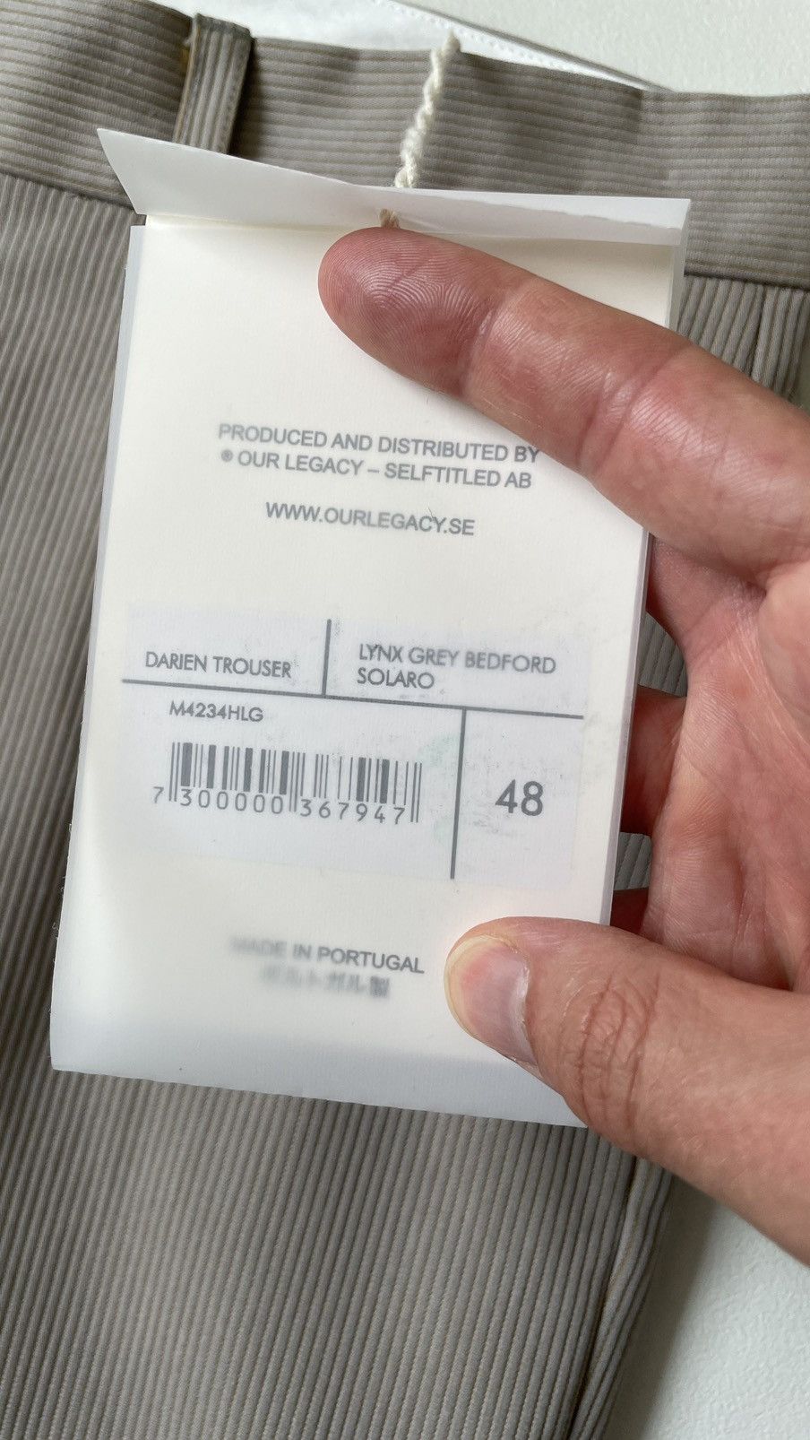 Our Legacy A/W 23 Lynx Grey Bedford Solaro Darien Pants Size US 32 / EU 48 - 11 Thumbnail