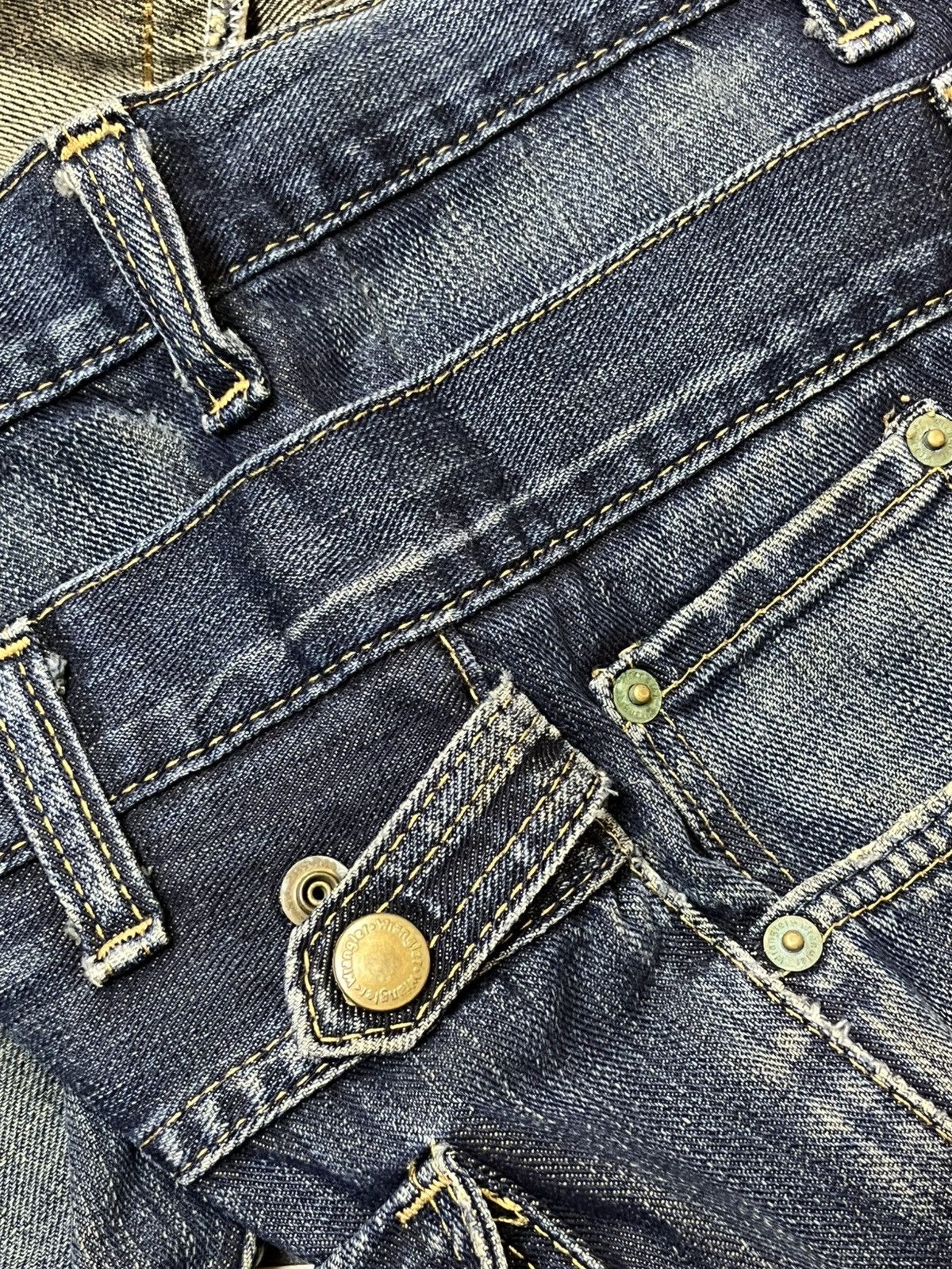Wrangler Vintage 90s Japanese WRANGLER double waist distressed jeans Size US 34 / EU 50 - 15 Thumbnail