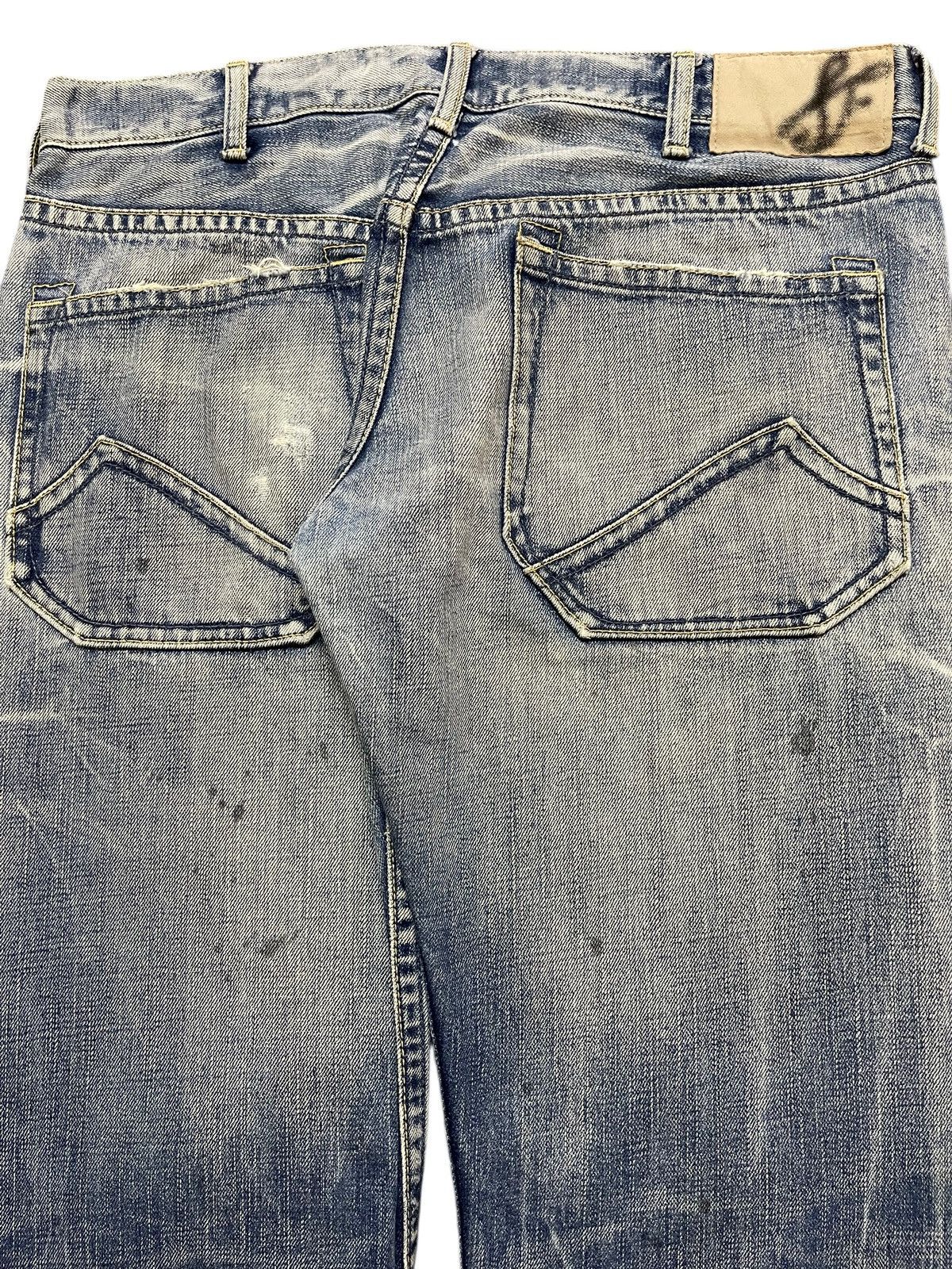 14th Addiction Vintage Japanese Brand Blue Faded Wash Distress Loose Jeans Size US 32 / EU 48 - 6 Thumbnail