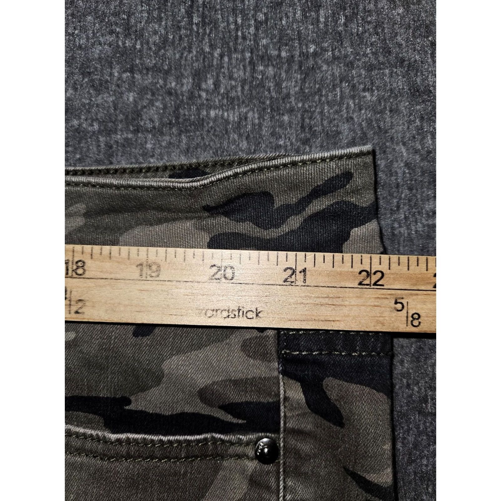 Vintage Lane Bryant Jeans Womens 22 Green Camo High Rise Skinny Distressed Stretch Denim Slim Fit Plus Size 27in Inseam Size 40" / US 18 - 3 Thumbnail