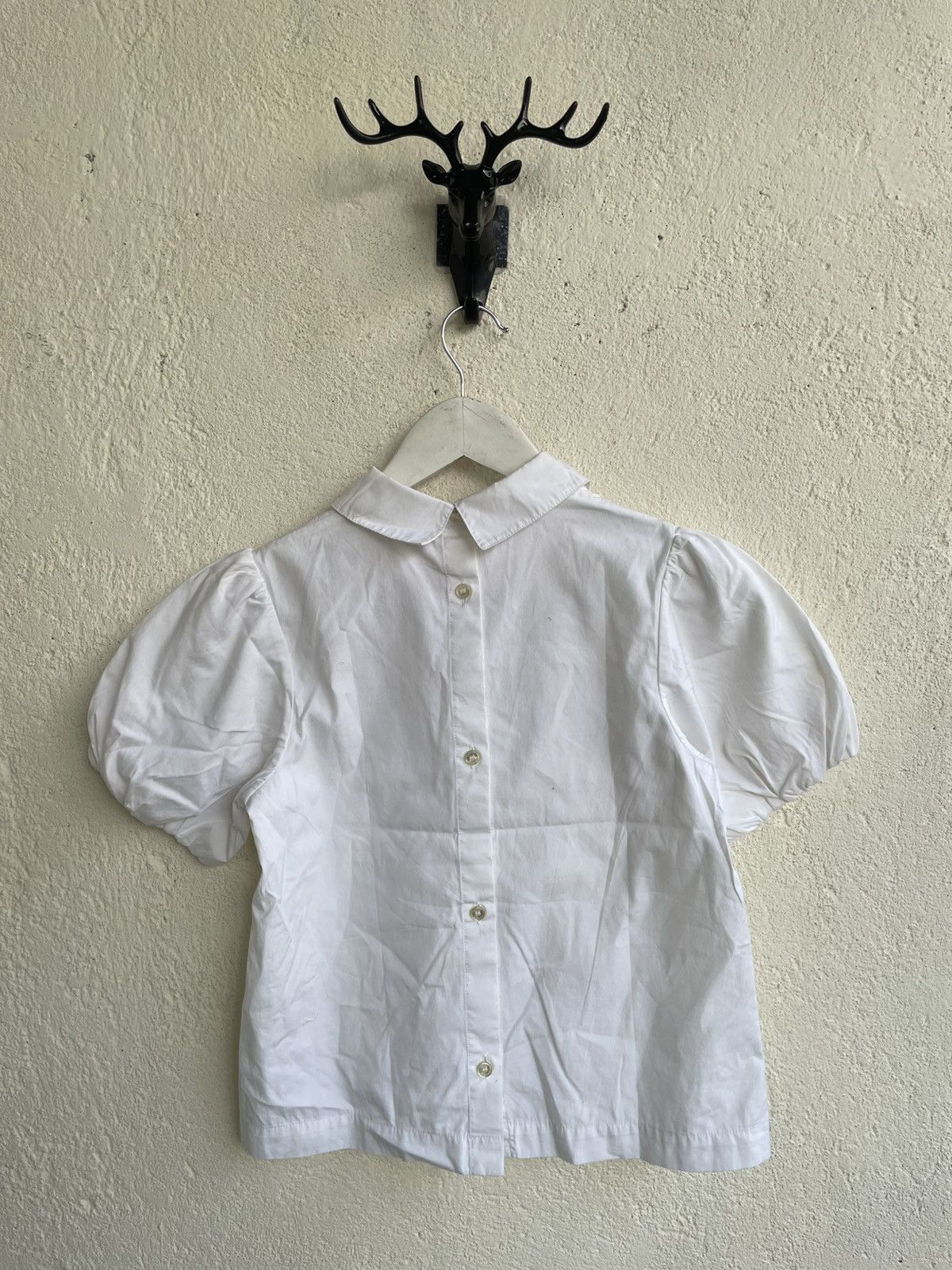 Burberry 00s Burberry Puff Sleeve Peter Pan Collar Embroidery Miumiu Size XXS / US 00 / IT 34 - 7 Thumbnail